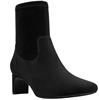 CLARKS WOMENS SUEDE STRETCH ANKLE BOOT - BLACK